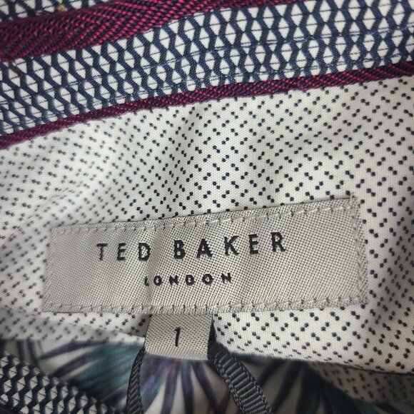 Ted Baker Mens‎ Karaf Long Sleeve LS Palm Printed Dress Shirt Sz 1   NEW $165 - Picture 7 of 10